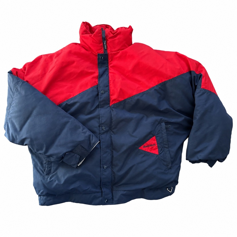 Powderhorn Goose‎ Down Ski Jacket Men Large Red Navy Colorblock USA Vintage